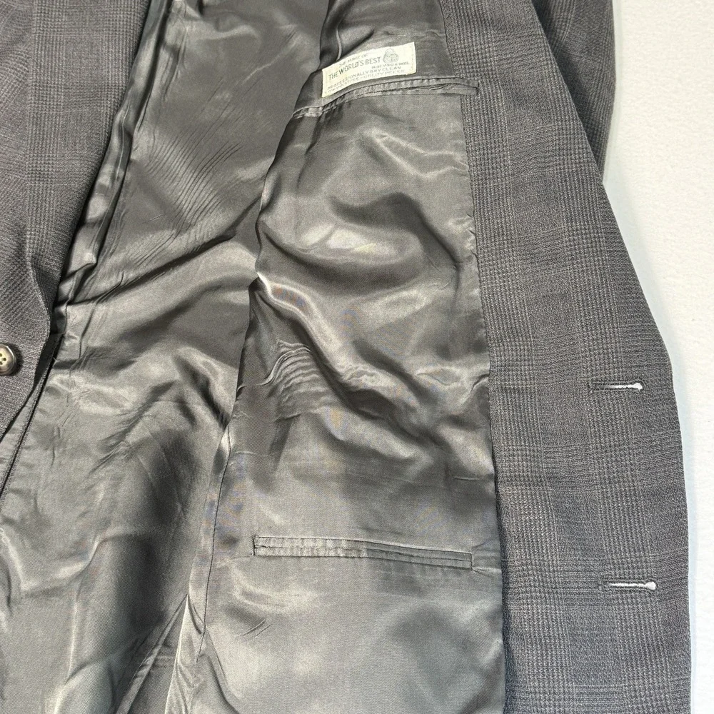 Austin Reed Blazer Sport Coat Mens 44L Gray Check‎ Wool